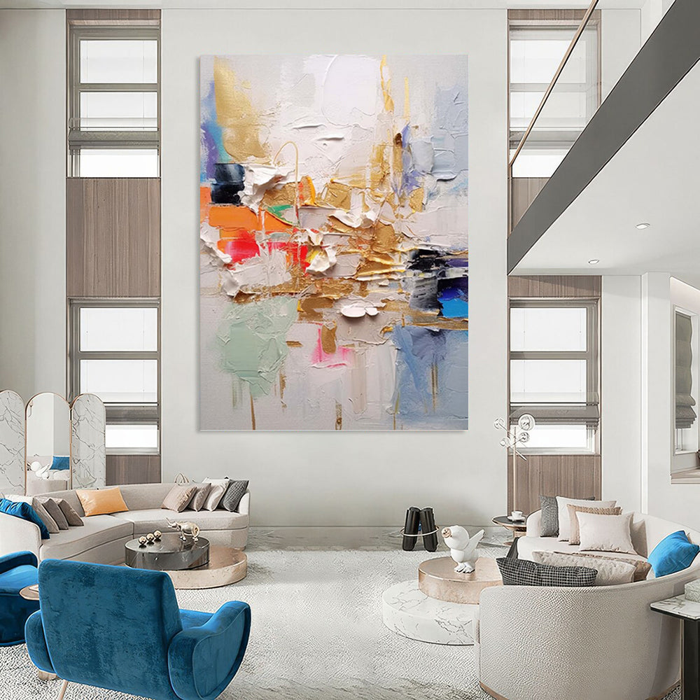 Massive Custom - Crafted Textured Canvas Abstract for Living Room & Hotel Lobby DKH1056