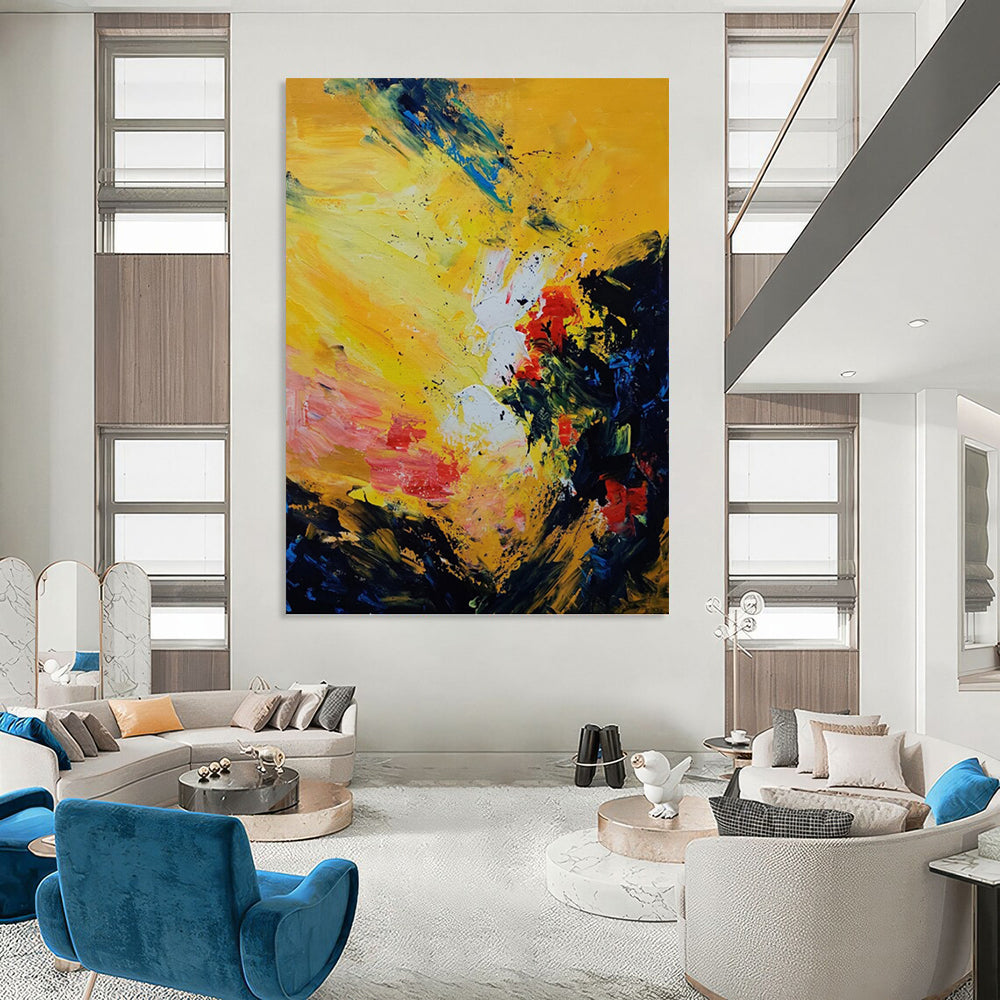 Enchanting Hand - Painted Textured Abstract for Dining Room & Entryway DKH1342