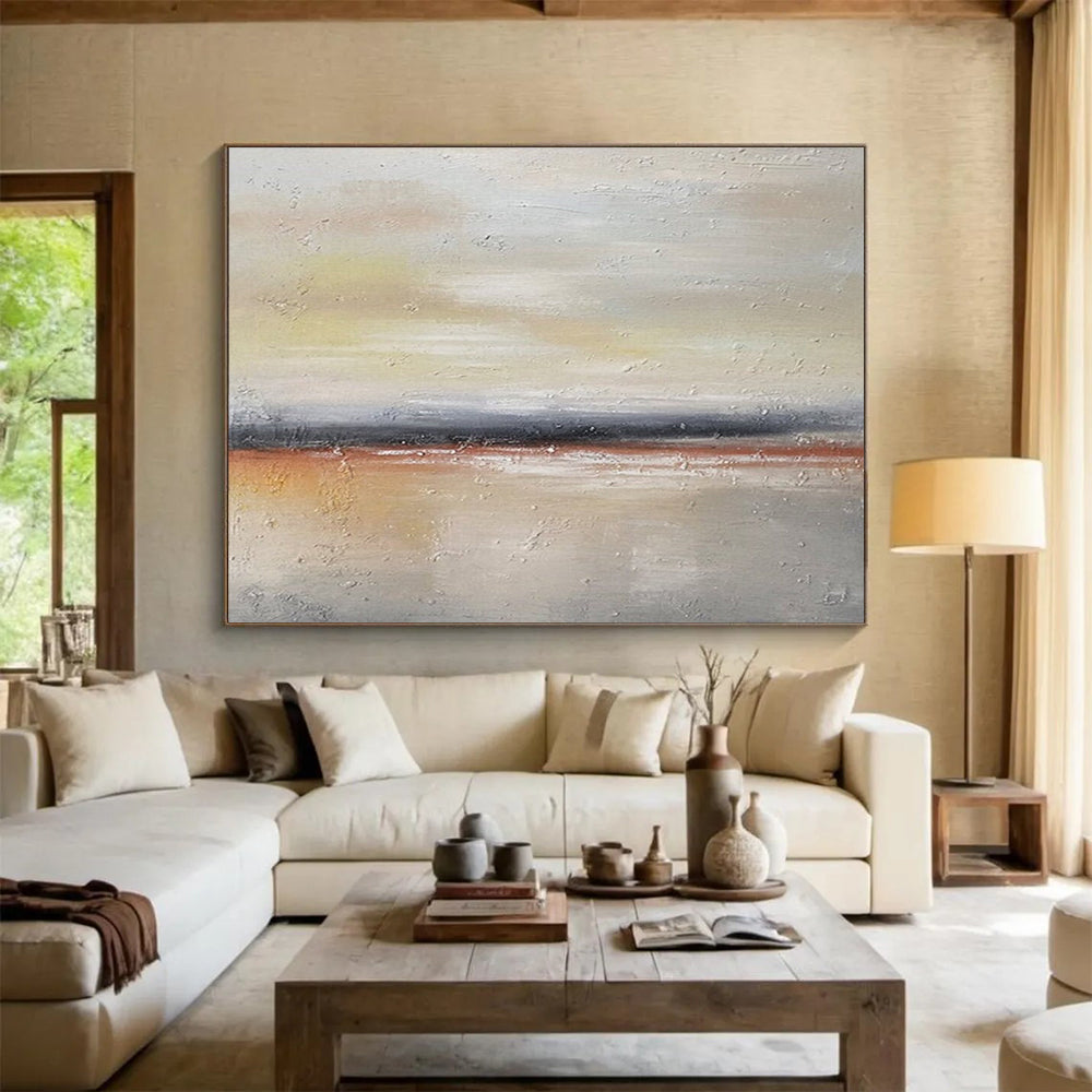 Warm Tones Abstract Landscape - Cozy Living Room Charm DLZ019