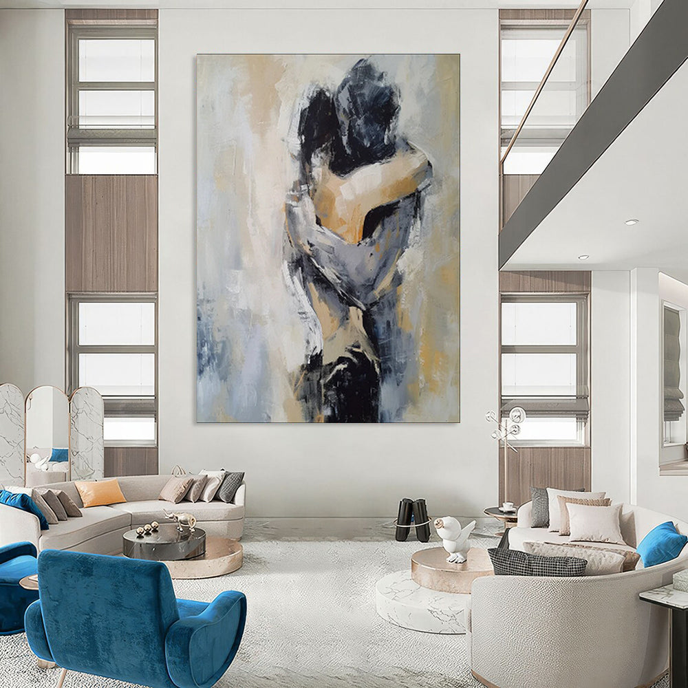 Hand-Painted Bespoke Abstract Canvas for Bedroom & Entryway LargeART1831