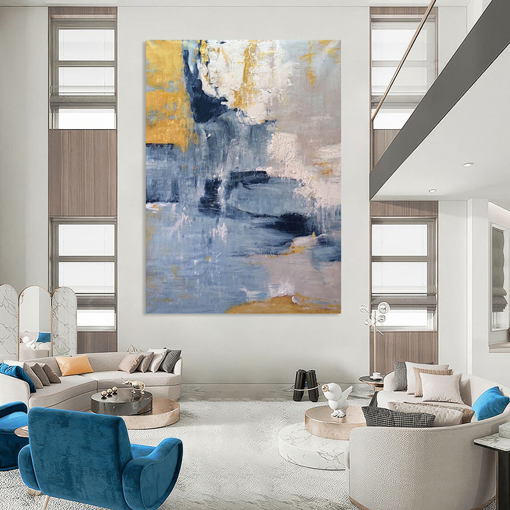 Large Custom Abstract Art: Hand-Painted Textures for Bar & Hotel DTP253