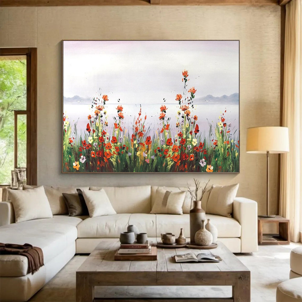 Wildflower Meadow by the Lake - Whimsical Living Room or Bedroom Decor DLZ189