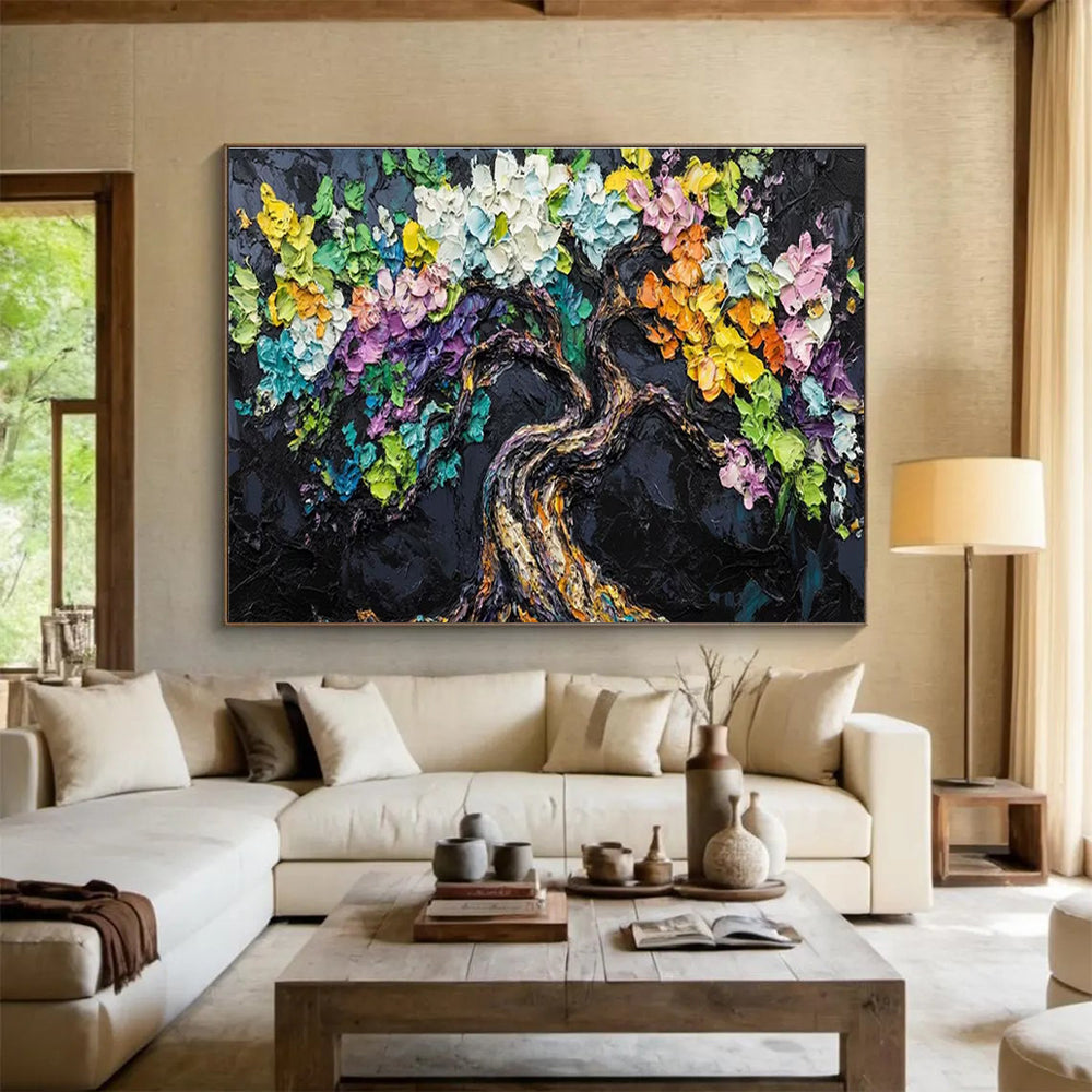 Artistic Original Massive Textured Hand - Painted Abstract Canvas for Creative Accents DKH825