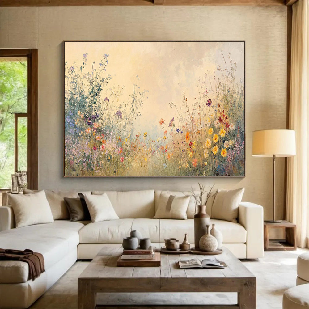 Vast Textured Hand - Painted Abstract Canvas for Decorative Focalization DKH693