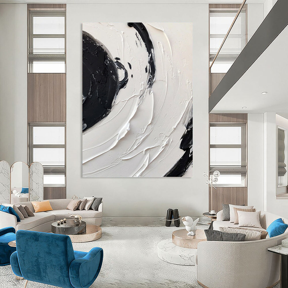 Vertical Hand - Painted Custom Abstract Artwork for Living Room and Hotel DKH1677