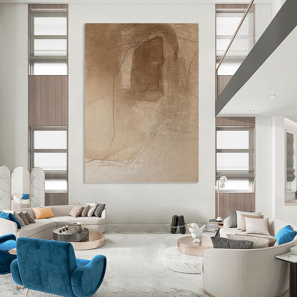 Vertical Hand - Painted Large Custom Abstract Creation for Bedroom and Living Room DKH1659