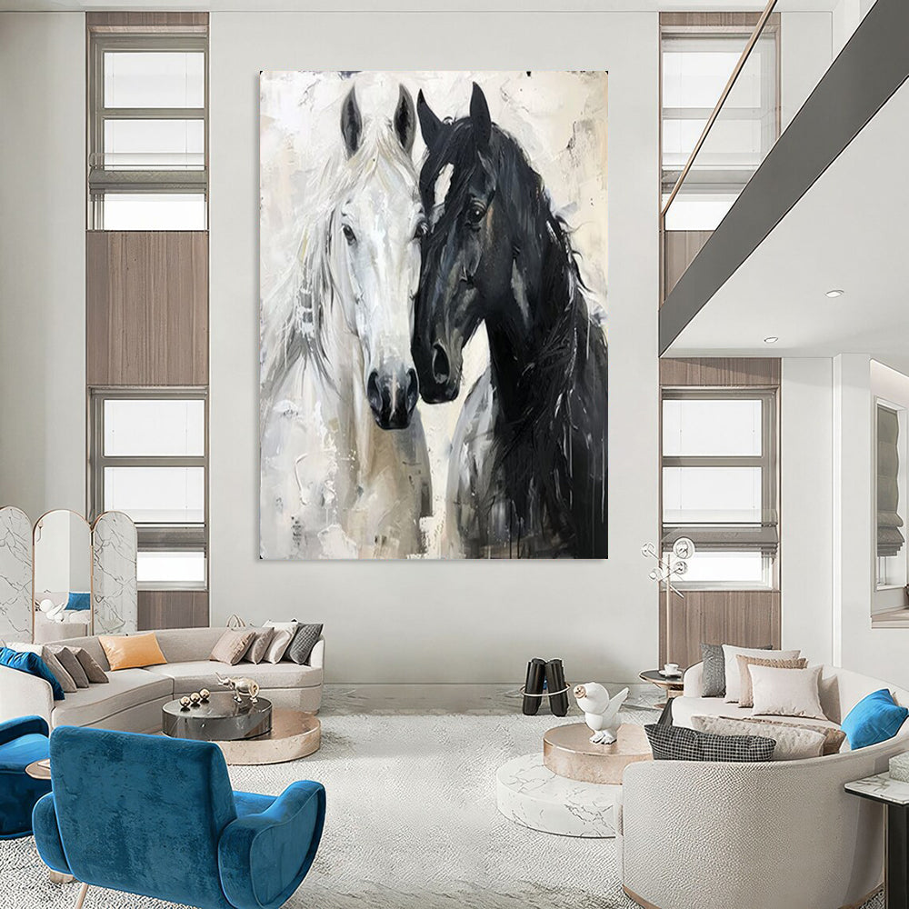 Hand-Painted Large-Scale Textured Abstract Canvas Art for Office & Dining Room LargeART2122