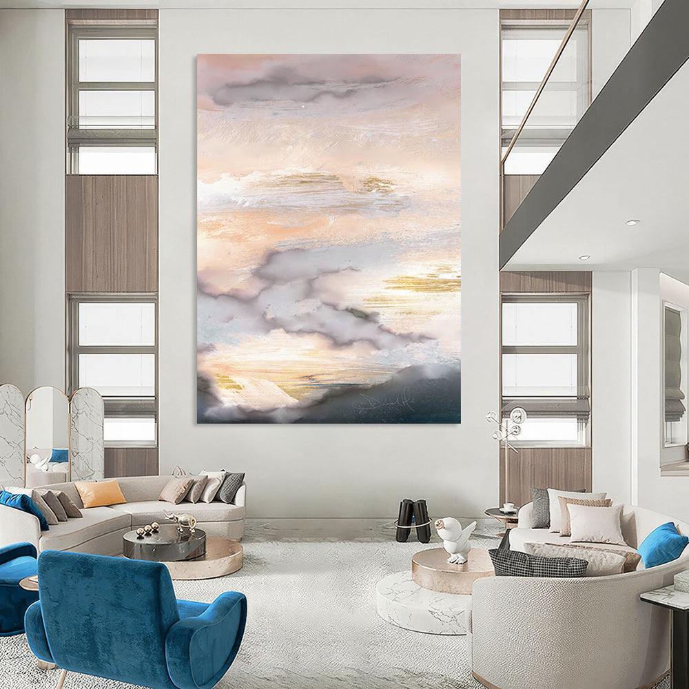 Custom Handmade Abstract Paintings: Large Dimensions, Textured Details DTP166
