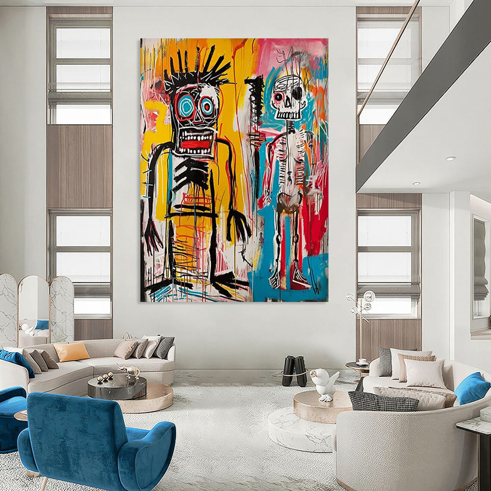 Arctic Echoes: Gargantuan Hand - Painted Textured Custom Abstract Work for Entryway and Hotel DTP099