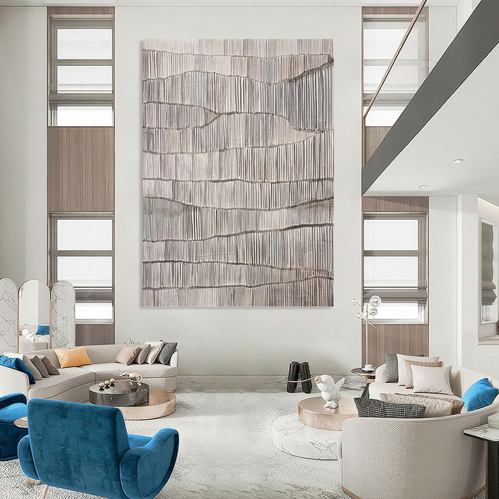 Colossal Hand - Painted Custom Textured Abstract Canvas for Dining Room & Bar DKH1034