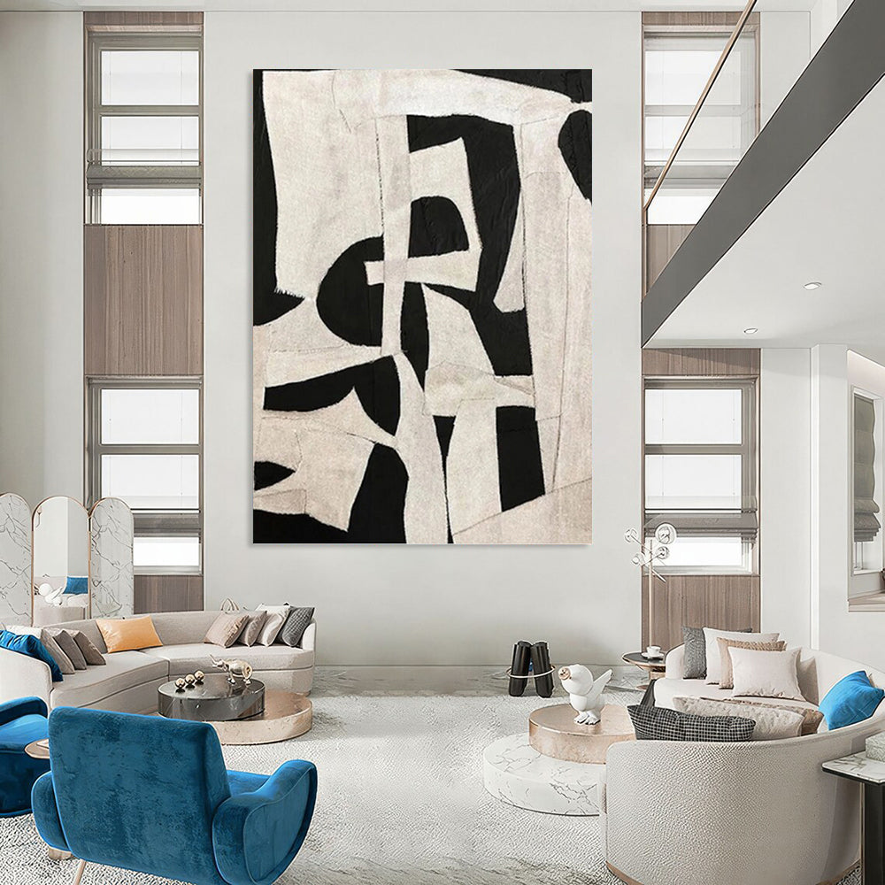 Expertly Conceived Hand - Painted Textured Canvas Mural for Bar & Entryway DKH1137