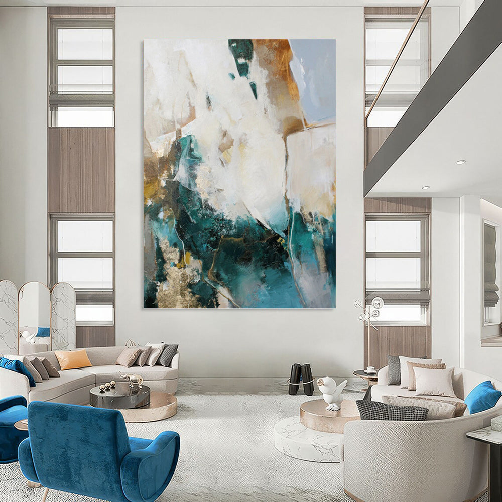 Oversized Hand - Rendered Custom Textured Abstract Painting for Living Room & Office DKH1013