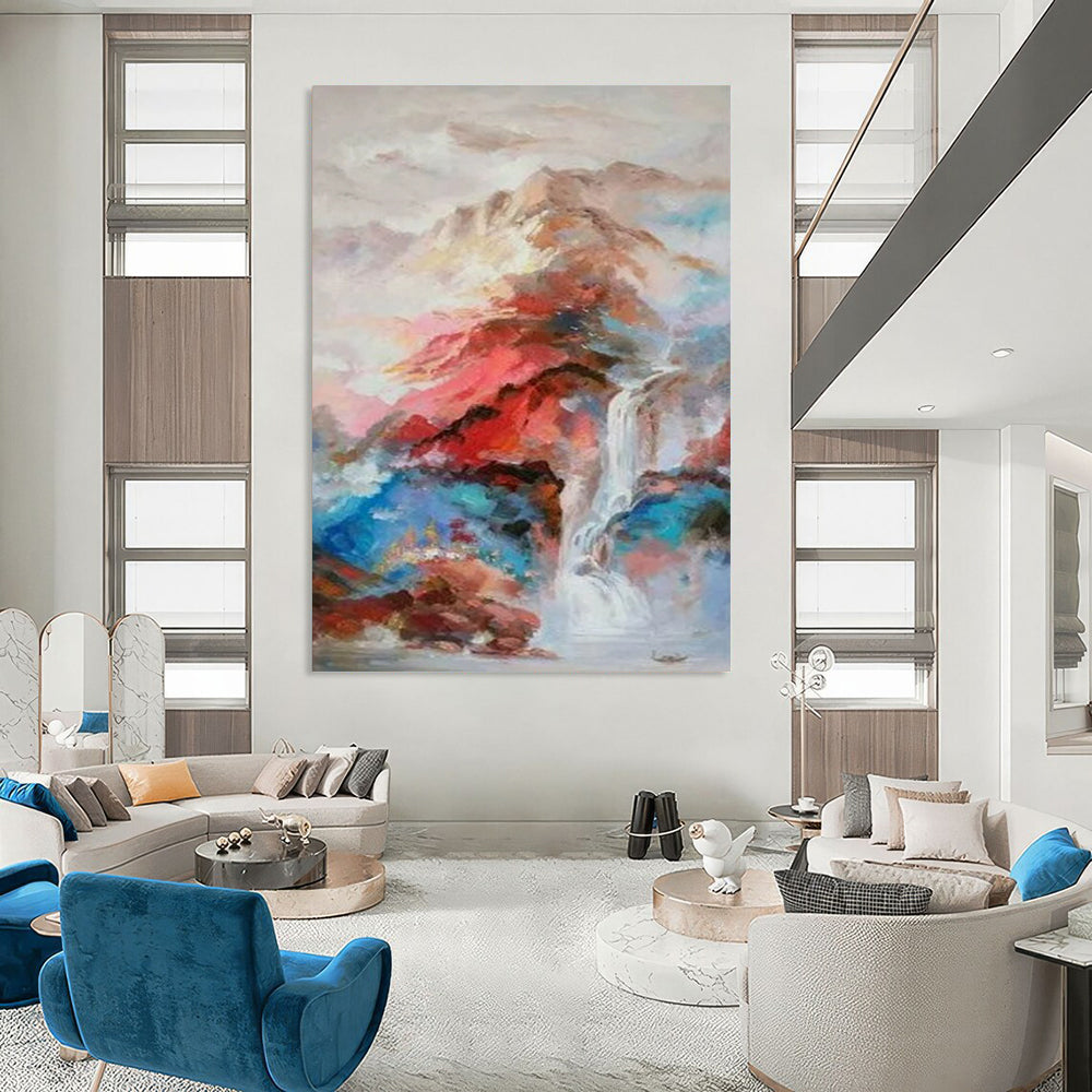 Gigantic Hand-Painted Abstract Mural for Living Room & Dining Room LargeART2346