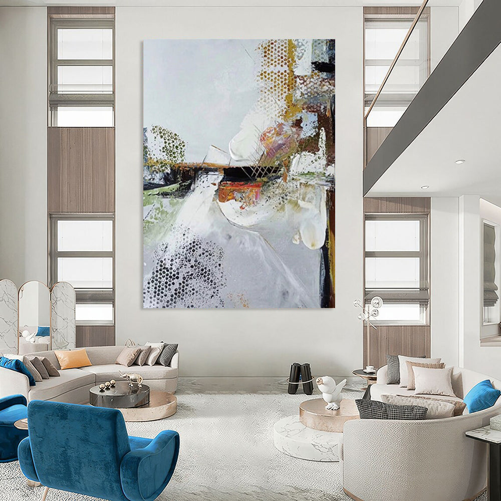 Extended - Reach Hand - Painted Textured Custom Abstract Painting for Dining Room and Living Room DTP047
