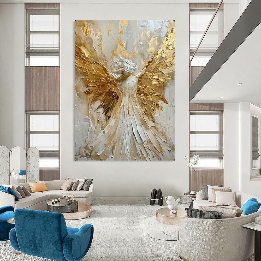 Hand-Painted Large-Scale Textured Abstract Wall Art for Bedroom & Retreat LargeART2135