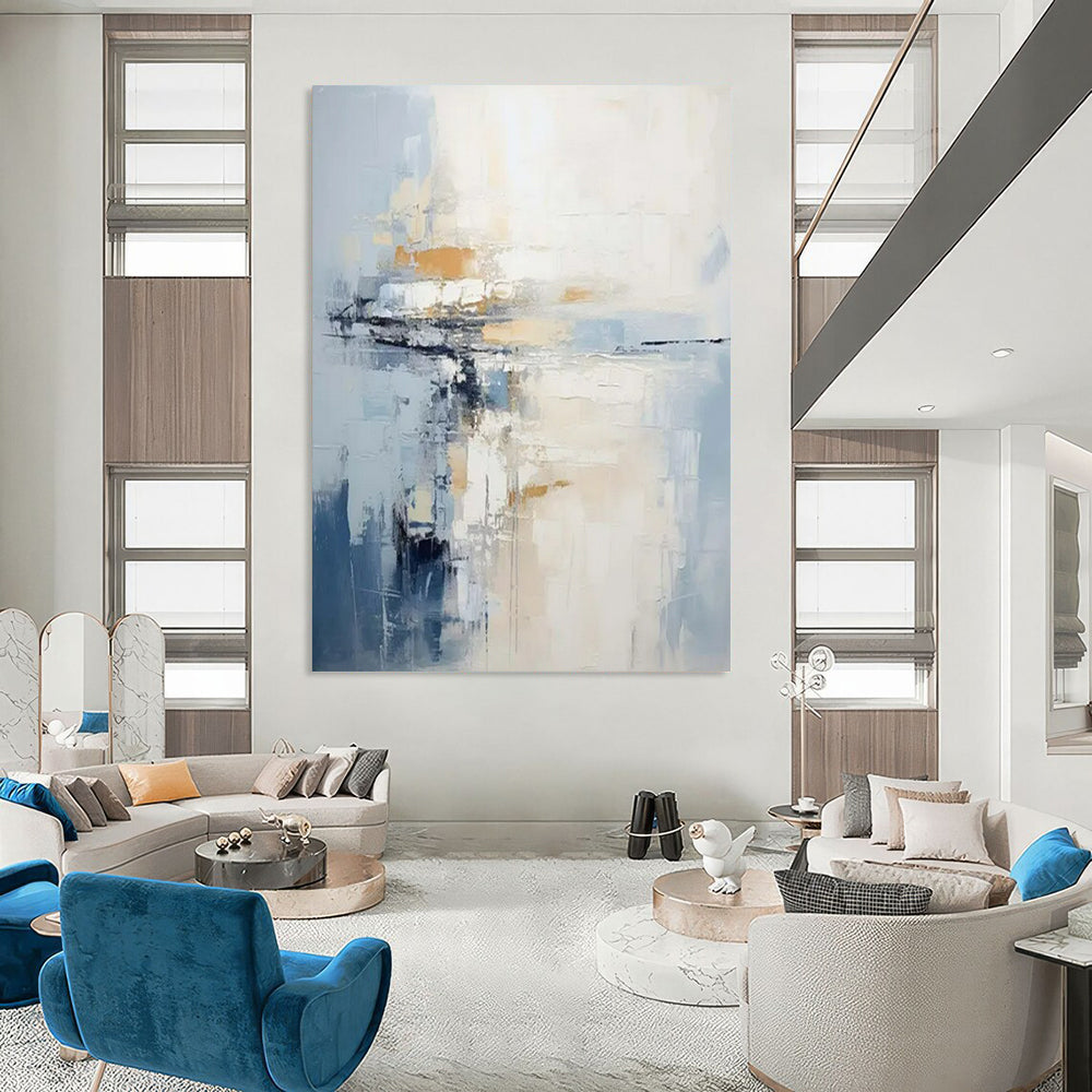 Gigantic-Sized Hand-Painted Abstract Wall Mural for Living Room & Entryway LargeART2339
