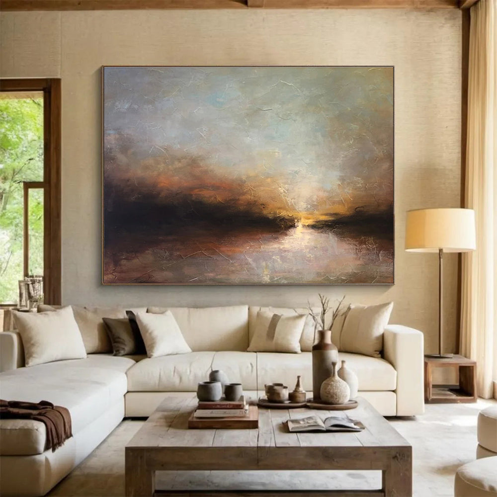 Large - Format Hand - Crafted Textured Abstract Wall Decor for Visual Attraction DKH774