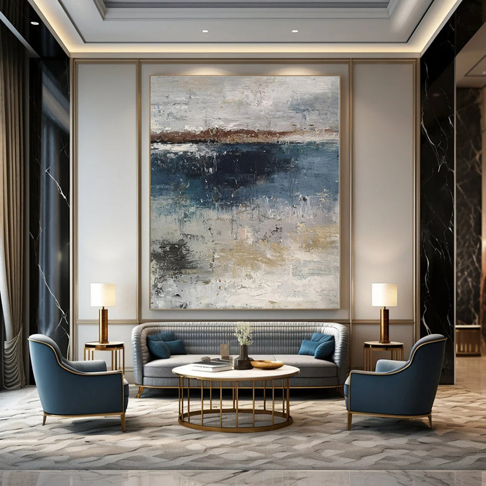 Custom Hand-Painted Abstract Mural for Office Marketing Departments