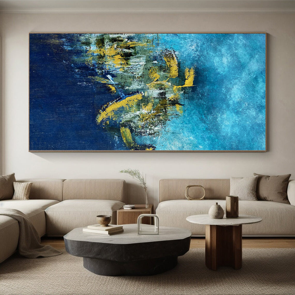 Custom Oversized Abstract Canvas - Hand-Painted Acrylic for Luxury Villa Foyers