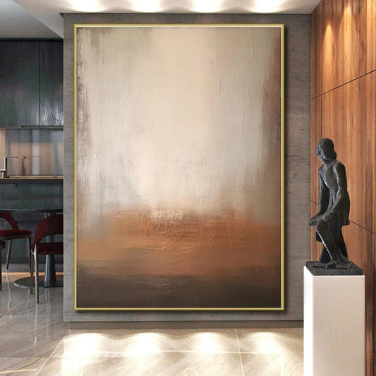 Staggering Hand-Brushed Abstract Painting for Basement Game Night Wall