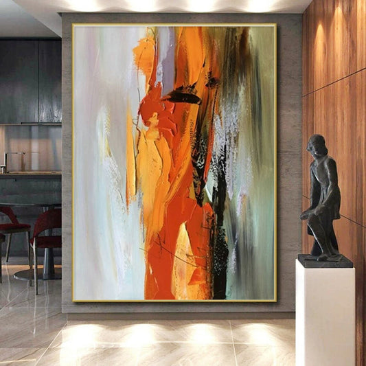 Massive Custom Hand-Painted Abstract Art for Walk-in Closet Mirror Wall LargeART0615