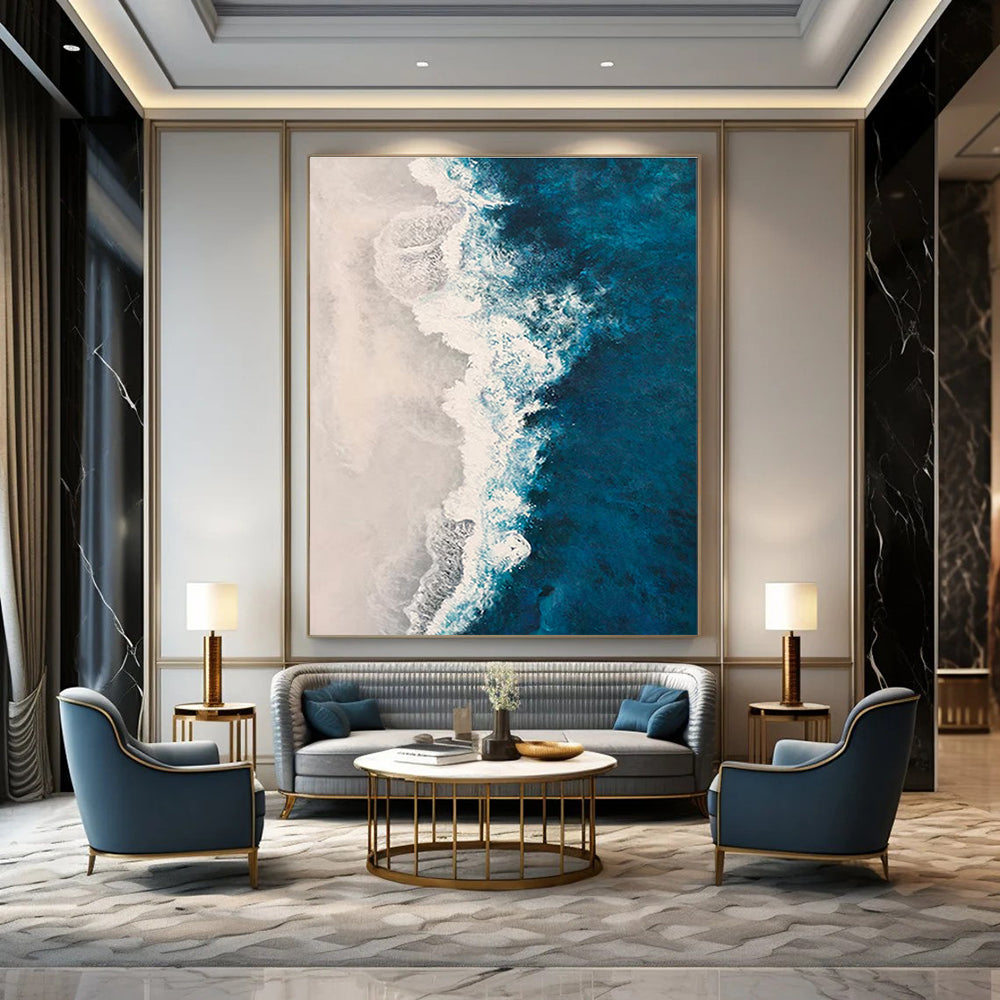 Custom Hand-Painted Abstract Mural for Dining Room & Hotel Wine Cellars