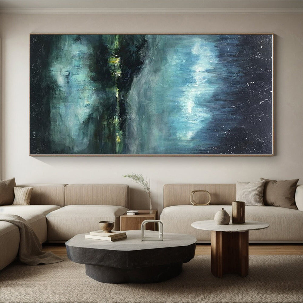 Oversized Custom Abstract Painting for Mudroom Pet Washing Station Wall