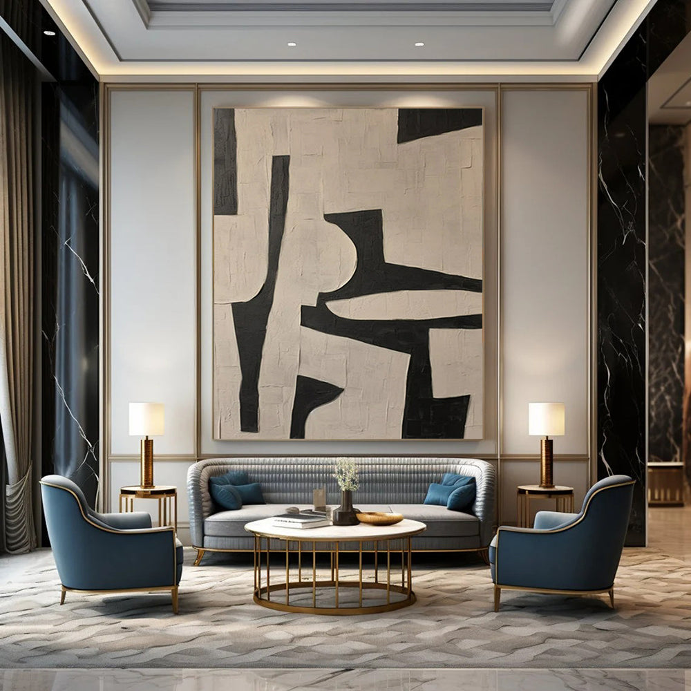 Colossal Hand-Painted Contemporary Abstract Painting for Music Concert Venue Backdrops