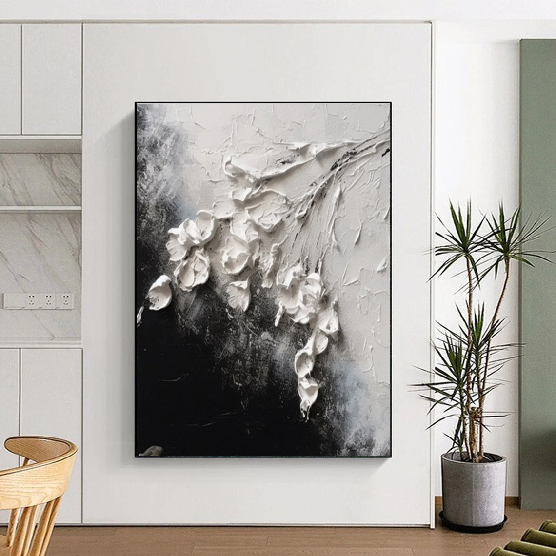 Custom Giant Hand-Painted Abstract Art for Sunroom Garden View Wall LargeART0580