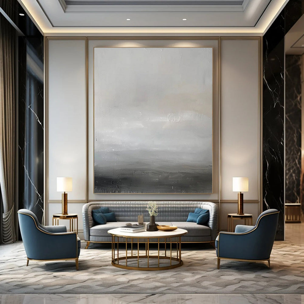 Extra-Vast Hand-Painted Modern Abstract Artwork for Grand Villa Poolsides