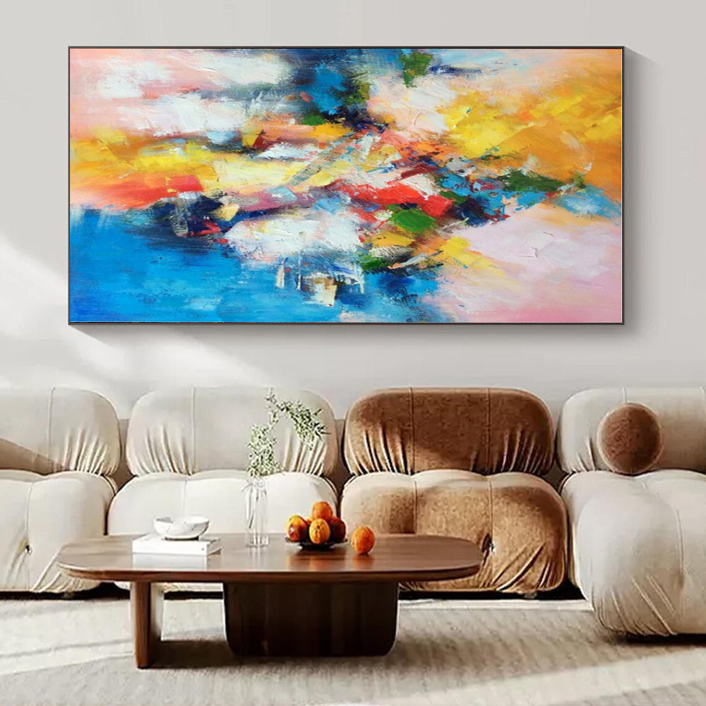 Hand-Painted Personalized Abstract Mural for Office & Hotel Conference Rooms
