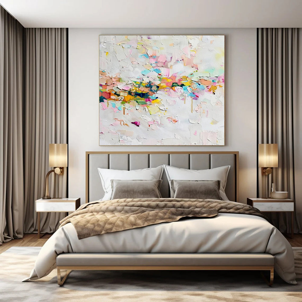 Oversized Hand-Painted Modern Abstract Painting for Trendy Bar VIP Lounges