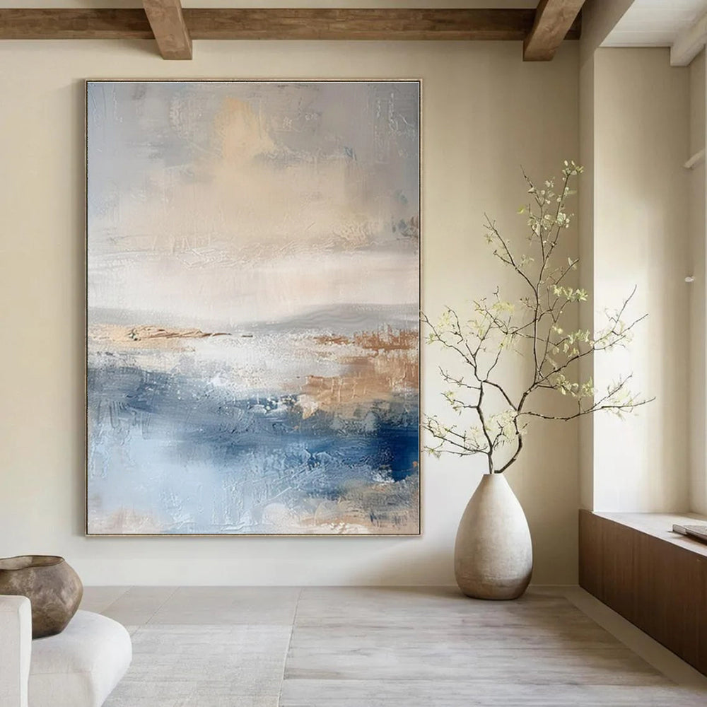 Oversized Custom Hand-Painted Abstract Art for Dining Room and Hallway
