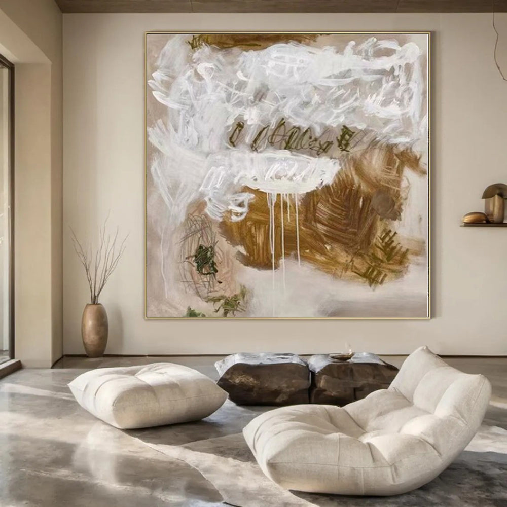 Large Hand-Painted Contemporary Abstract Wall Art for Family Home Pet Corners