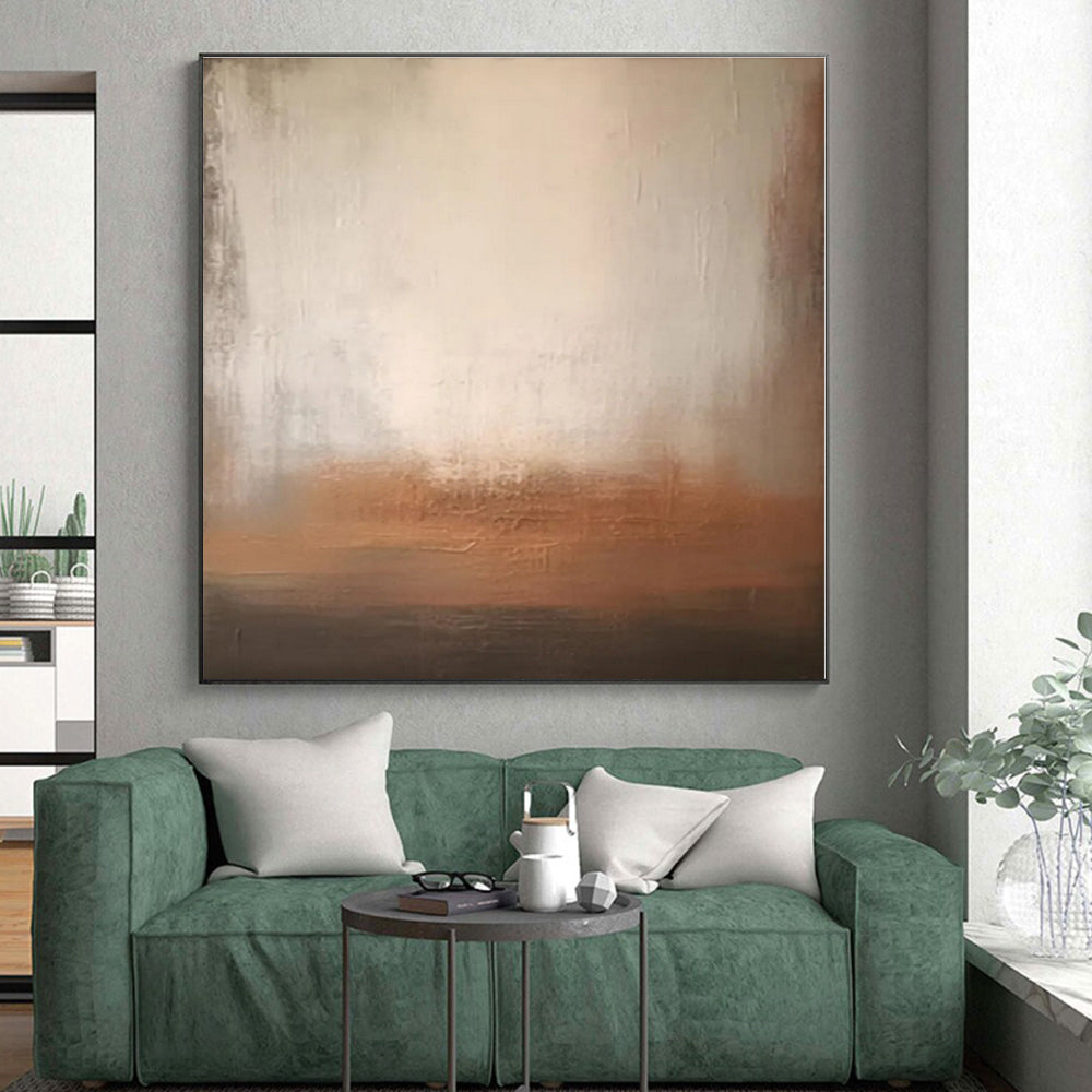 Staggering Hand-Brushed Abstract Painting for Basement Game Night Wall