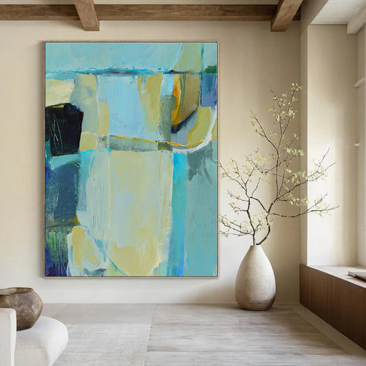 Hand-Painted Custom Abstract Mural for Office Creative Studios