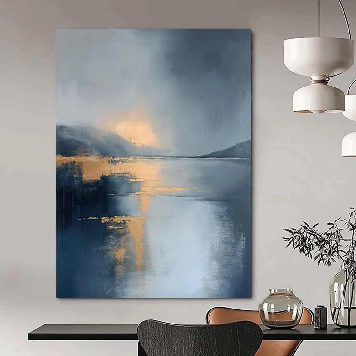 Giant Hand-Painted Modern Abstract Artwork for Fitness Studio Spin Class Rooms