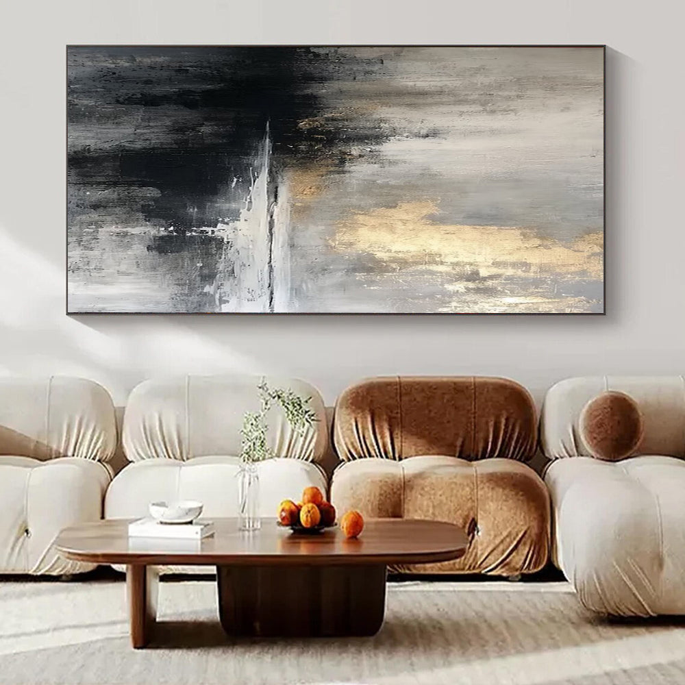 Huge Hand-Painted Contemporary Abstract Painting for High-End Bar Private Dining Areas