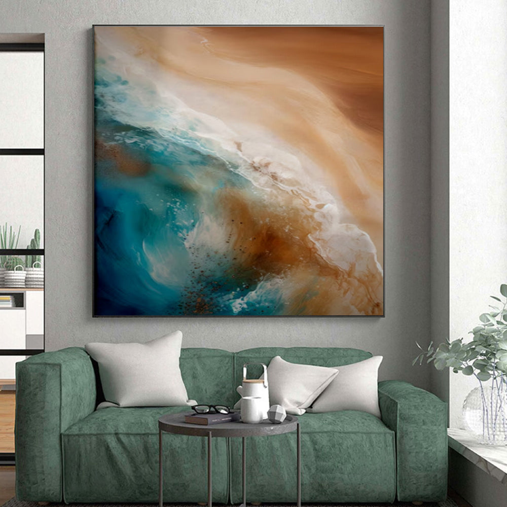 Large-Scale Modern Abstract Canvas for Walk-in Closet Stylish Organization