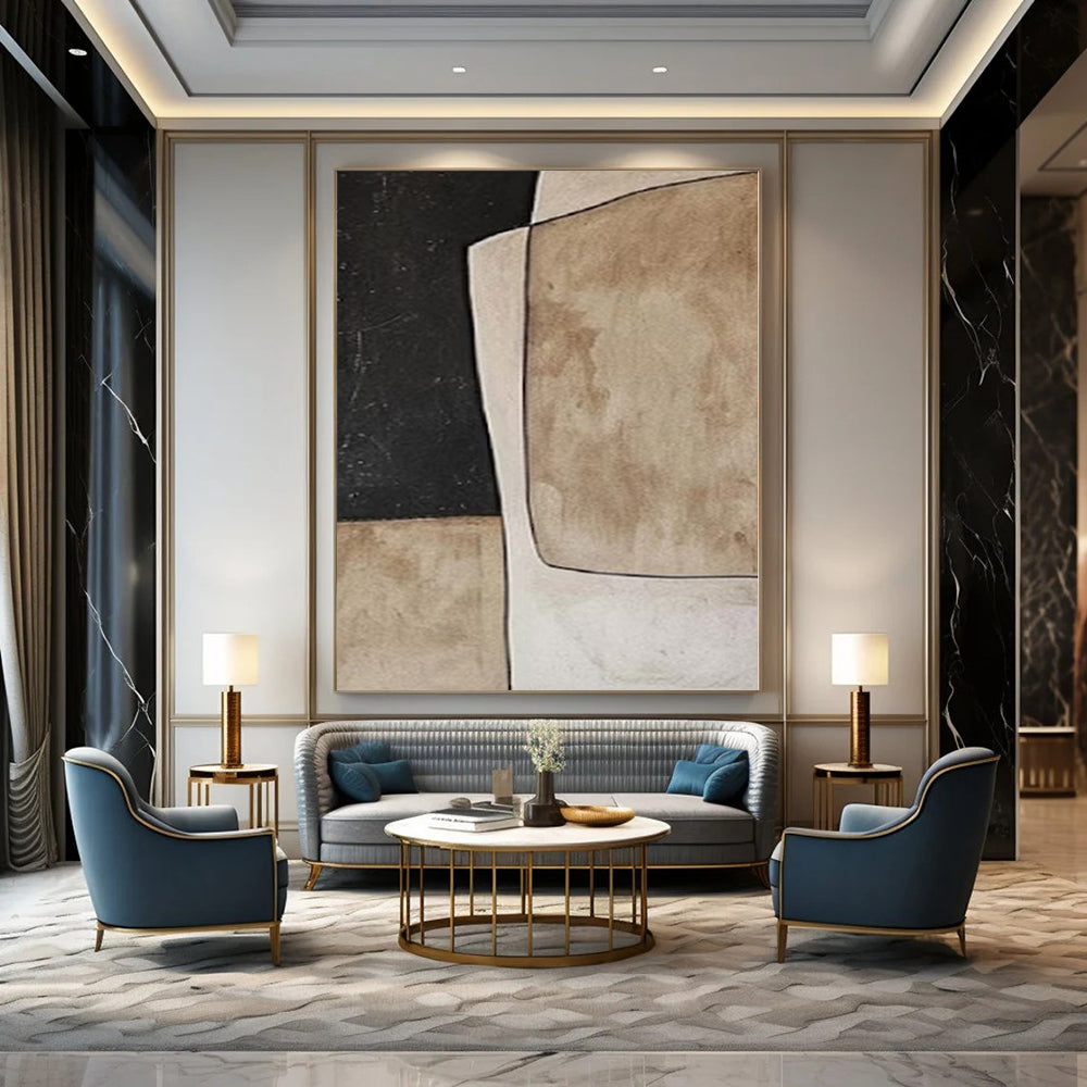 Super-Sized Hand-Painted Modern Abstract Wall Decor for Family Home Music Studios