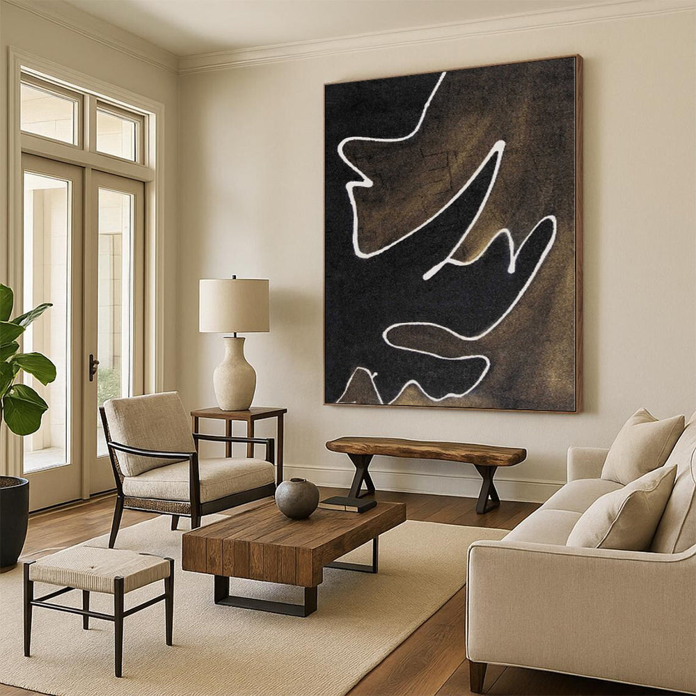 Monumental Abstract Swirl Painting - Made to Order Acrylic for Casino Lobby Entertainment Areas