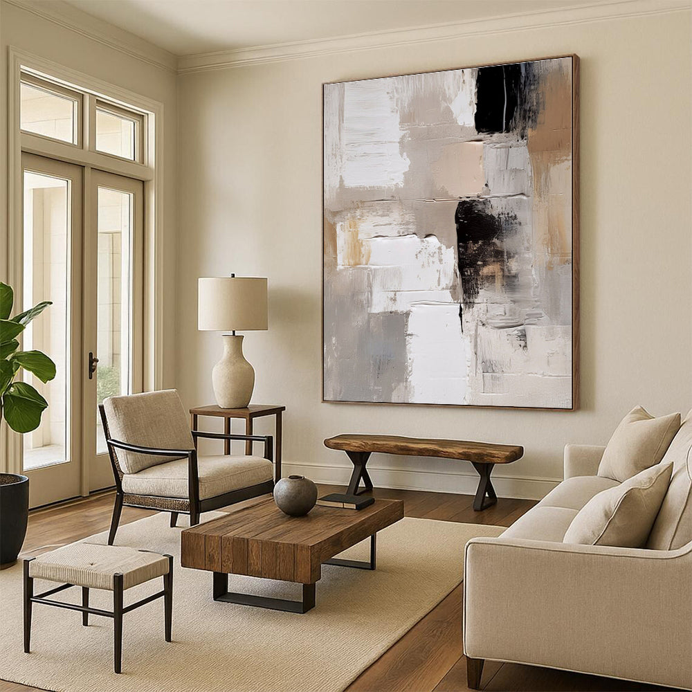 Mammoth Custom Abstract Art for Guest Room Fireplace Feature Wall