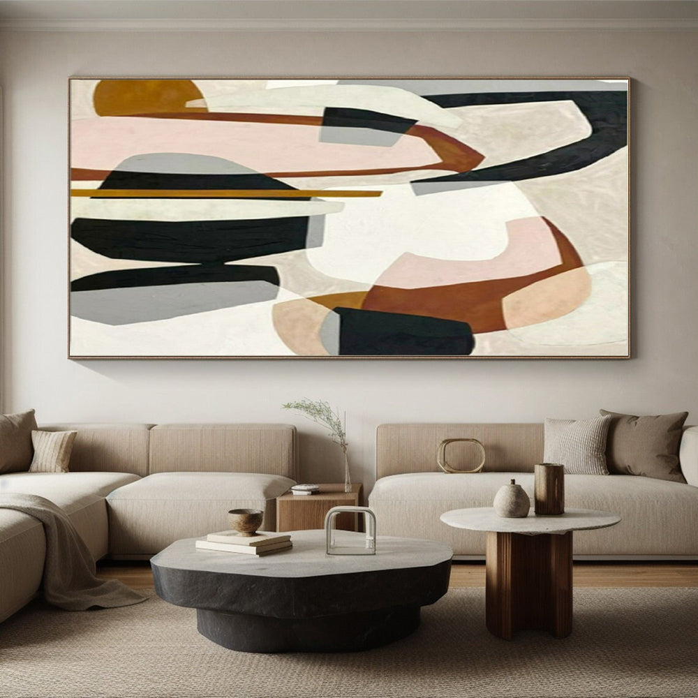 Vast Hand-Painted Abstract Art for Sunroom Natural Light Interaction LargeART0670