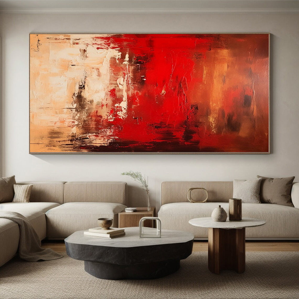 Custom Large-Scale Hand-Painted Abstract Canvas for Family Room Focal Wall