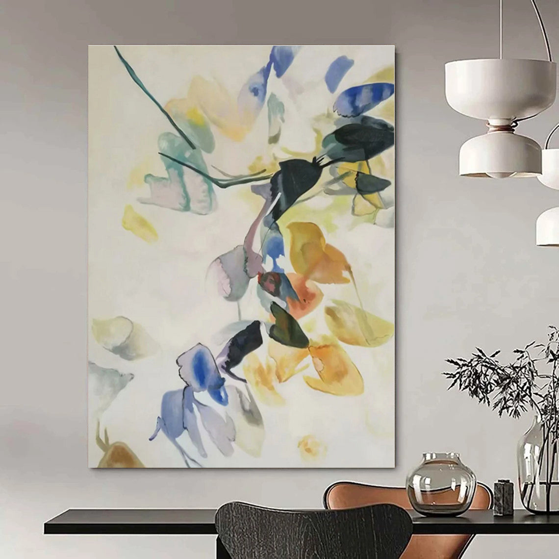 Hand-Painted Custom Abstract Artwork for Office Mail Rooms