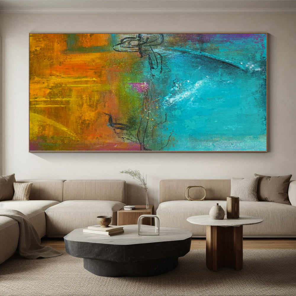 Custom Extra Large Abstract Circus Art - Commissioned Acrylic for Cabaret Theater Foyers