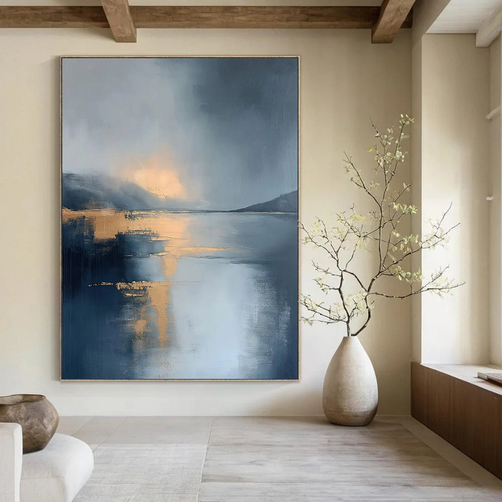 Giant Hand-Painted Modern Abstract Artwork for Fitness Studio Spin Class Rooms