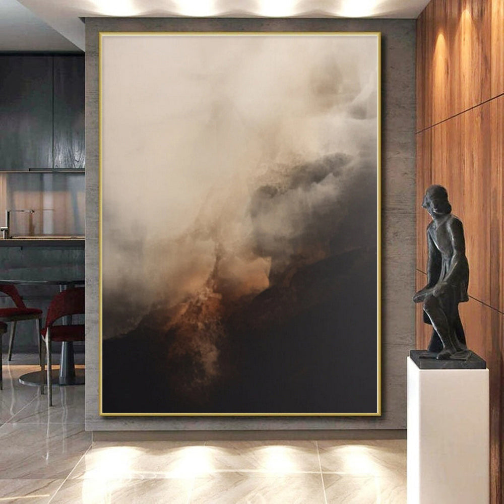 Monumental Hand-Painted Abstract Canvas for Kitchen Heart Wall