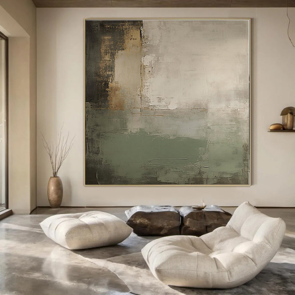 Oversized Custom Hand-Painted Abstract Mural for Living Room and Bar