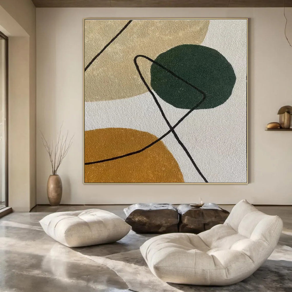 Hand-Painted Personalized Abstract Canvas for Living Room & Hotel Lounges